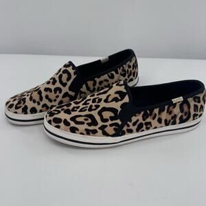Keds X Kate Spade Leopard Print Shoe Calf Hair Slip On‎ Sneaker Shoes Sz 9